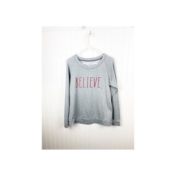 Rae Dunn Tops - Rae Dunn Sweatshirt Believe Gray